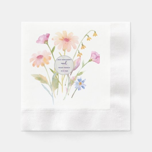 watercolor flower editable servet (Voorkant)