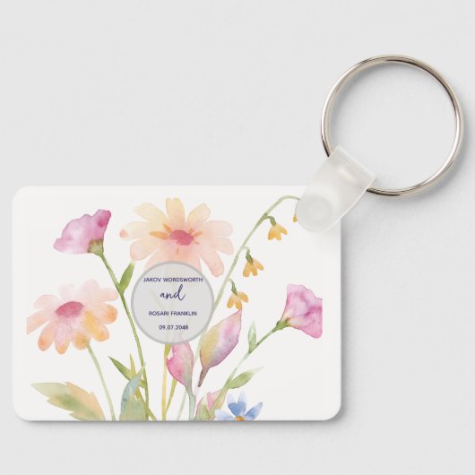 watercolor flower editable sleutelhanger (Voorkant)