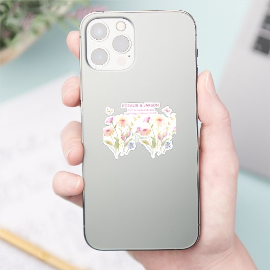 watercolor flower editable sticker (Telefoon)