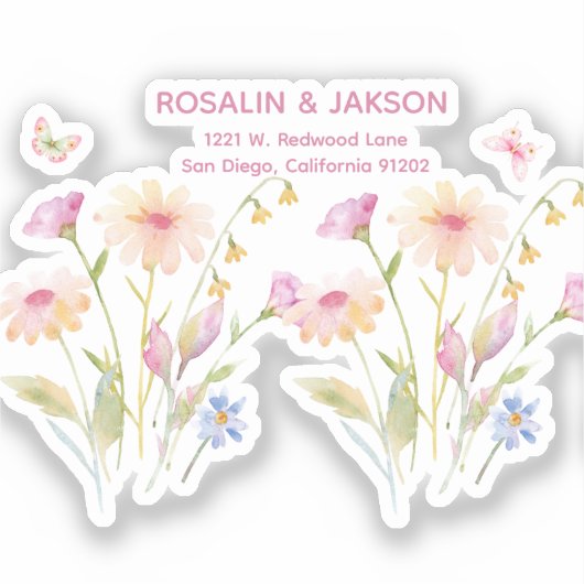 watercolor flower editable sticker (Voorkant)