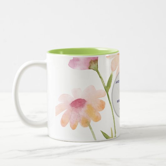 watercolor flower editable tweekleurige koffiemok (Links)