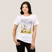 Watercolor flower illustration Tri-Blend shirt (Voorkant volledig)