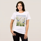 Watercolor flower illustration Tri-Blend shirt (Voorkant volledig)