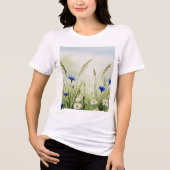 Watercolor flower illustration Tri-Blend shirt (Voorkant)