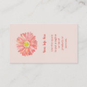 Watercolor Flower Pink Visitekaartje (Achterkant)