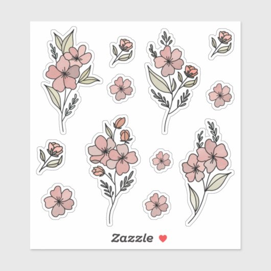 Watercolor Flower Sticker pack (Vel)