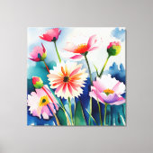 Watercolor Flowers - 3 - Canvas (Voorkant)
