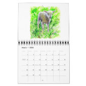 Watercolor flowers and animals Calendar Kalender (Mar 2026)