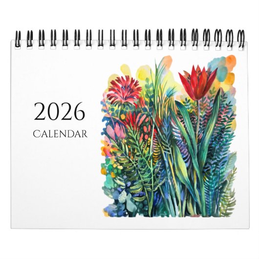 Watercolor flowers and animals Calendar Kalender (Hoes)