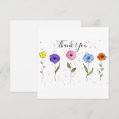 Watercolor Flowers Bedankkaart (Voorkant / Achterkant)