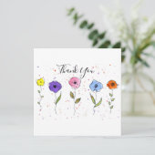 Watercolor Flowers Bedankkaart (Staand voorkant)