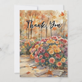 Watercolor Flowers Chrysanthemum  Birthday Party  Bedankkaart