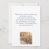 Watercolor Flowers Chrysanthemum  Birthday Party  Bedankkaart (Achterkant)