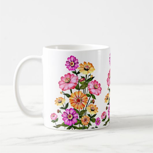 Watercolor Flowers Design-34063 Koffiemok (Links)