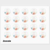 Watercolor Flowers Elegant Boho Wedding Ronde Sticker (Vel)