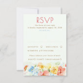Watercolor Flowers Elegant Wedding RSVP (Voorkant)