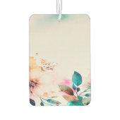 Watercolor flowers pastel colors custom name luchtverfrisser (Achterkant)