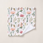 Watercolor Flowers Pattern Bad Handdoek (Wasdoekje)
