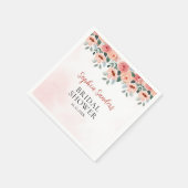 Watercolor Flowers Peach Color Boho Bridal Shower Servet (Hoek)