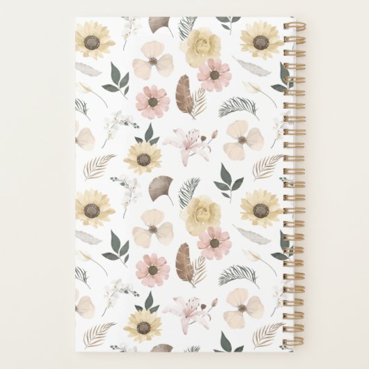 Watercolor Flowers Planner (Achterkant)