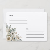 Watercolor Flowers Wedding RSVP Kaart (Achterkant)
