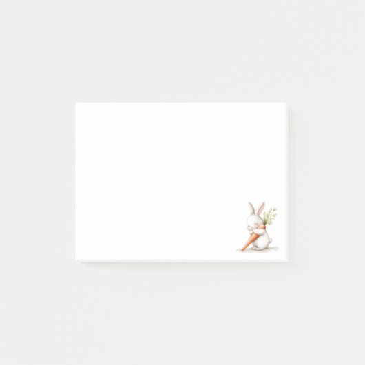 Watercolor Fluffy Konijn Wortel Liefde Post-it® Notes (Voorkant)