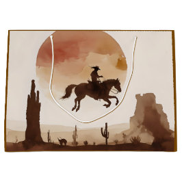 Watercolor Flying Cowboy Groot Cadeauzakje