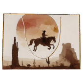 Watercolor Flying Cowboy Groot Cadeauzakje (Achterkant)