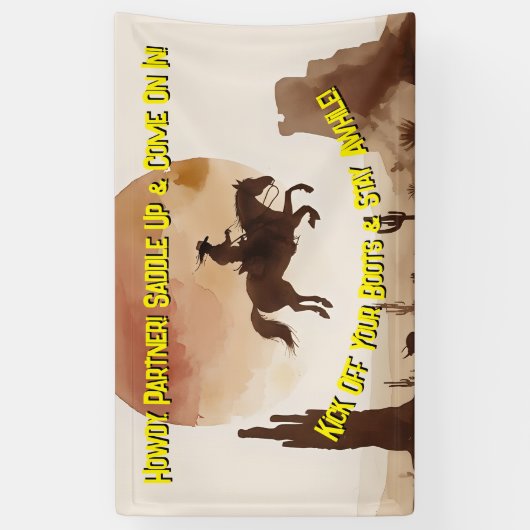 Watercolor Flying Cowboy Spandoek (Verticaal)