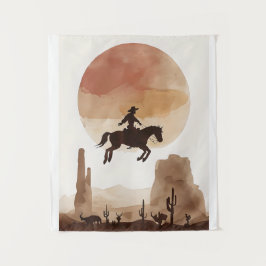 Watercolor Flying Cowboy Wandkleed