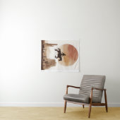 Watercolor Flying Cowboy Wandkleed (In Situ (horizontaal))