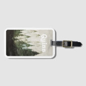 Watercolor Foggy Pine Trees  Bagagelabel (Voorkant (horizontaal))