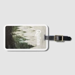 Watercolor Foggy Pine Trees  Bagagelabel