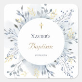 watercolor foliage Baptism Vierkante Sticker (Voorkant)