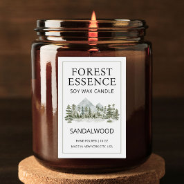 Watercolor Forest Candle Business Product Label Voedselcontainer Etiket
