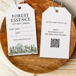 Watercolor Forest Candle Natural Product Price Tag Cadeaulabel