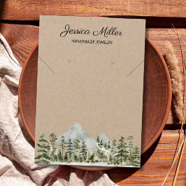 Watercolor Forest Jewelry Kraft Display Card Visitekaartje