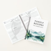 Watercolor Forest Mountain Family Recipes Cookbook Notitieboek (Binnen)