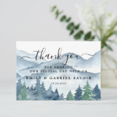 Watercolor Forest Wedding Thank You Bedankkaart (Staand voorkant)