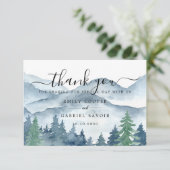 Watercolor Forest Wedding Thank You Bedankkaart (Staand voorkant)