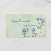 Watercolor Forget Me Not Blue Flower Visitekaartje (Achterkant)