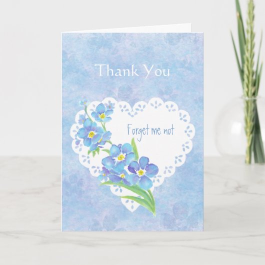 Watercolor Forget-me-not flower Thank you Bedankkaart (Voorkant)