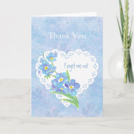 Watercolor Forget-me-not flower Thank you Bedankkaart