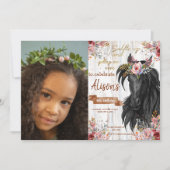 Watercolor Foto paard verjaardag cowgirl Kaart (Voorkant)