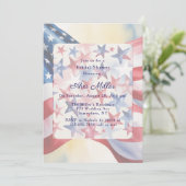 Watercolor Fourth Of July Bridal Shower Kaart (Staand voorkant)