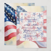 Watercolor Fourth Of July Bridal Shower Kaart (Voorkant / Achterkant)