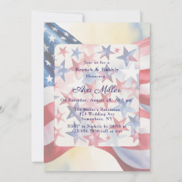 Watercolor Fourth Of July Brunch & Bubbly Kaart