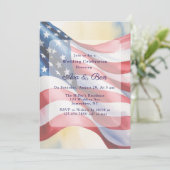 Watercolor Fourth Of July Wedding Celebration Kaart (Staand voorkant)