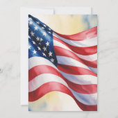 Watercolor Fourth Of July Wedding Celebration Kaart (Achterkant)