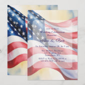 Watercolor Fourth Of July Wedding Celebration Kaart (Voorkant / Achterkant)